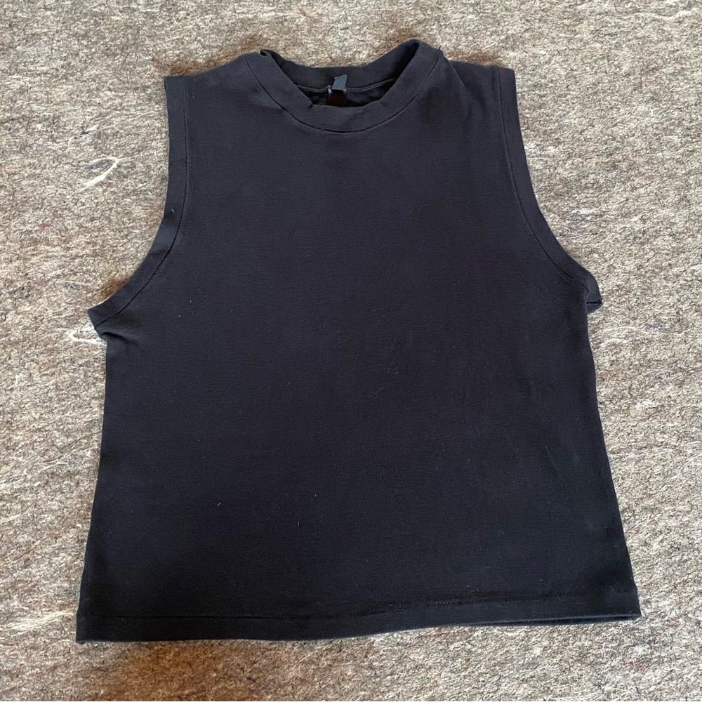 Skims Stretch Cotton Jersey Mock Neck Tank